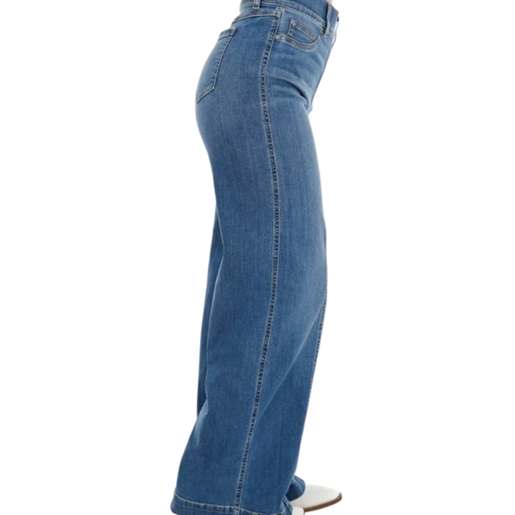 New Spanx Seamed-Front High Rise Wide Leg Jeans Vintage Indigo ..Size 2X - Picture 2 of 12